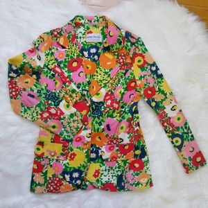 Vintage 60s 70s Floral Blazer Jacket Bobbie Brooks